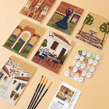 Load image into Gallery viewer, Mini Paint by numbers 15x20cm (6 pieces) - Andalusian Dreams