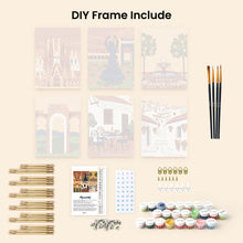 Load image into Gallery viewer, Mini Paint by numbers 15x20cm (6 pieces) - Andalusian Dreams