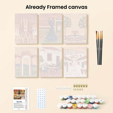 Load image into Gallery viewer, Mini Paint by numbers 15x20cm (6 pieces) - Andalusian Dreams