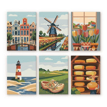 Load image into Gallery viewer, Mini Paint by numbers 15x20cm (6 pieces) - Holland in Bloom Figured'Art
