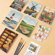 Load image into Gallery viewer, Mini Paint by numbers 15x20cm (6 pieces) - Holland in Bloom