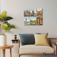 Load image into Gallery viewer, Mini Paint by numbers 15x20cm (6 pieces) - Holland in Bloom