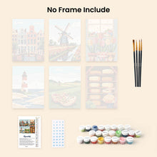 Load image into Gallery viewer, Mini Paint by numbers 15x20cm (6 pieces) - Holland in Bloom
