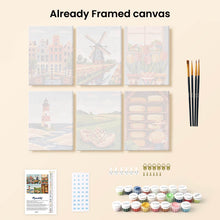 Load image into Gallery viewer, Mini Paint by numbers 15x20cm (6 pieces) - Holland in Bloom