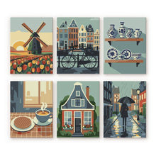Load image into Gallery viewer, Mini Paint by numbers 15x20cm (6 pieces) - Dutch Traditions Figured'Art