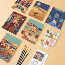 Load image into Gallery viewer, Mini Paint by numbers 15x20cm (6 pieces) - Arabian Nights Scenes