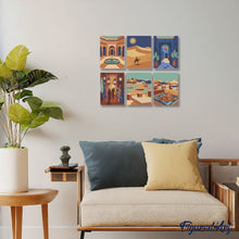 Load image into Gallery viewer, Mini Paint by numbers 15x20cm (6 pieces) - Arabian Nights Scenes