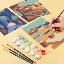 Load image into Gallery viewer, Mini Paint by numbers 15x20cm (6 pieces) - Arabian Nights Scenes