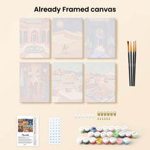 Load image into Gallery viewer, Mini Paint by numbers 15x20cm (6 pieces) - Arabian Nights Scenes