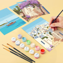 Load image into Gallery viewer, Mini Paint by numbers 15x20cm (6 pieces) - Santorini Dreams
