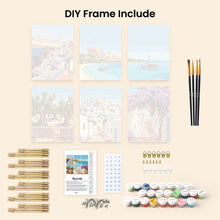 Load image into Gallery viewer, Mini Paint by numbers 15x20cm (6 pieces) - Santorini Dreams