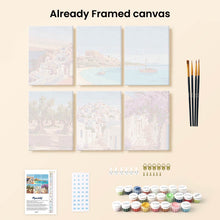 Load image into Gallery viewer, Mini Paint by numbers 15x20cm (6 pieces) - Santorini Dreams