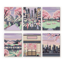 Load image into Gallery viewer, Mini Paint by numbers 15x20cm (6 pieces) - Tokyo Springtime Figured'Art