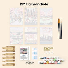 Load image into Gallery viewer, Mini Paint by numbers 15x20cm (6 pieces) - Tokyo Springtime