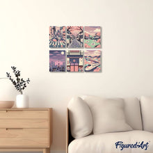 Load image into Gallery viewer, Mini Paint by numbers 15x20cm (6 pieces) - Tokyo in Bloom