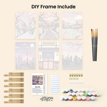 Load image into Gallery viewer, Mini Paint by numbers 15x20cm (6 pieces) - Tokyo in Bloom