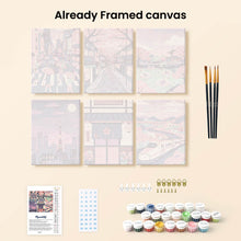 Load image into Gallery viewer, Mini Paint by numbers 15x20cm (6 pieces) - Tokyo in Bloom
