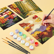 Load image into Gallery viewer, Mini Paint by numbers 15x20cm (6 pieces) - Serene Japan