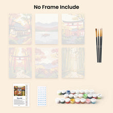 Load image into Gallery viewer, Mini Paint by numbers 15x20cm (6 pieces) - Serene Japan