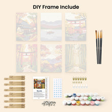 Load image into Gallery viewer, Mini Paint by numbers 15x20cm (6 pieces) - Serene Japan