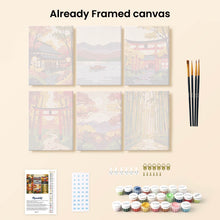 Load image into Gallery viewer, Mini Paint by numbers 15x20cm (6 pieces) - Serene Japan