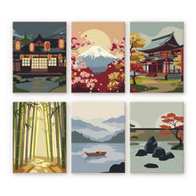 Load image into Gallery viewer, Mini Paint by numbers 15x20cm (6 pieces) - Zen Landscapes Figured'Art
