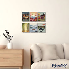 Load image into Gallery viewer, Mini Paint by numbers 15x20cm (6 pieces) - Zen Landscapes