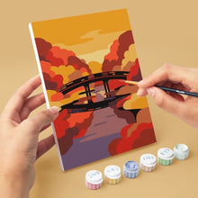 Load image into Gallery viewer, Mini Paint by numbers 15x20cm (6 pieces) - Sunset in Japan