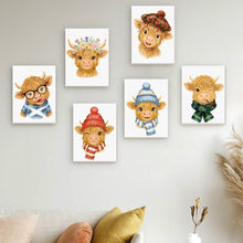 Load image into Gallery viewer, Mini Paint by numbers 15x20cm (6 pieces) - Little Moo Friends