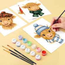 Load image into Gallery viewer, Mini Paint by numbers 15x20cm (6 pieces) - Little Moo Friends