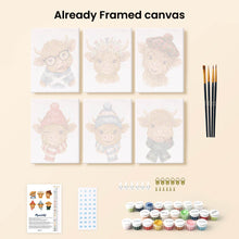 Load image into Gallery viewer, Mini Paint by numbers 15x20cm (6 pieces) - Little Moo Friends