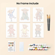 Load image into Gallery viewer, Mini Paint by numbers 15x20cm (6 pieces) - Scottish Farm Friends