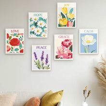 Load image into Gallery viewer, Mini Paint by numbers 15x20cm (6 pieces) - Blooming Emotions 1