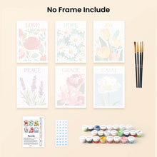 Load image into Gallery viewer, Mini Paint by numbers 15x20cm (6 pieces) - Blooming Emotions 1