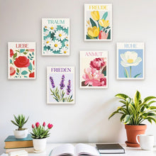 Load image into Gallery viewer, Mini Paint by numbers 15x20cm (6 pieces) - Blooming Emotions 2