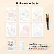 Load image into Gallery viewer, Mini Paint by numbers 15x20cm (6 pieces) - Blooming Emotions 2