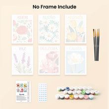 Load image into Gallery viewer, Mini Paint by numbers 15x20cm (6 pieces) - Blooming Emotions 3