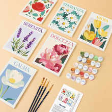 Load image into Gallery viewer, Mini Paint by numbers 15x20cm (6 pieces) - Blooming Emotions 4