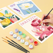 Load image into Gallery viewer, Mini Paint by numbers 15x20cm (6 pieces) - Blooming Emotions 4