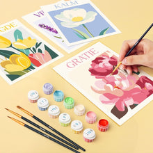 Load image into Gallery viewer, Mini Paint by numbers 15x20cm (6 pieces) - Blooming Emotions 5