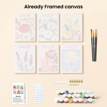 Load image into Gallery viewer, Mini Paint by numbers 15x20cm (6 pieces) - Blooming Emotions 5