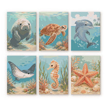 Load image into Gallery viewer, Mini Paint by numbers 15x20cm (6 pieces) - Ocean Treasures Figured'Art