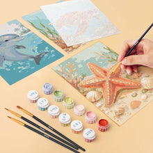 Load image into Gallery viewer, Mini Paint by numbers 15x20cm (6 pieces) - Ocean Treasures
