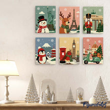 Load image into Gallery viewer, Mini Paint by numbers 15x20cm (6 pieces) - Holiday Destinations