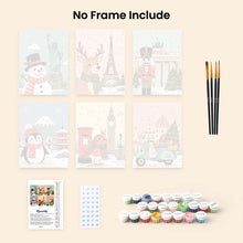 Load image into Gallery viewer, Mini Paint by numbers 15x20cm (6 pieces) - Holiday Destinations