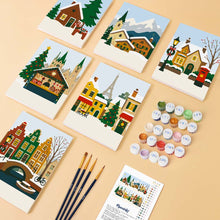 Load image into Gallery viewer, Mini Paint by numbers 15x20cm (6 pieces) - Christmas in Europe