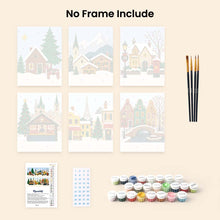 Load image into Gallery viewer, Mini Paint by numbers 15x20cm (6 pieces) - Christmas in Europe