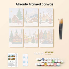 Load image into Gallery viewer, Mini Paint by numbers 15x20cm (6 pieces) - Christmas in Europe