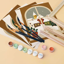 Load image into Gallery viewer, Mini Paint by numbers 15x20cm (6 pieces) - Christmas Window Views