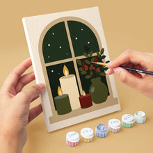 Load image into Gallery viewer, Mini Paint by numbers 15x20cm (6 pieces) - Christmas Window Views